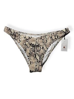 Shade & Shore Snake Print V -Front Bikini Bottom Large